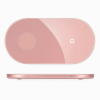 Ładowarka Indukcyjna 2w1 Qi do iPhone Apple Watch AirPods Różowa Te-Rich