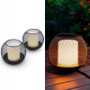 LAMPION SOLARNY OGRODOWY LED Zewnętrzny Świeca Efekt Migotania 2 szt