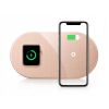 Ładowarka Indukcyjna 2w1 Qi do iPhone Apple Watch AirPods Różowa Te-Rich