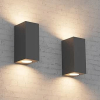 Kinkiet zewnętrzny GU10 IP65 Dwustronny Aluminium Czarny Zestaw 2szt.
