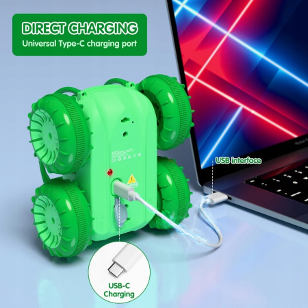AUTO ZDALNIE STEROWANE Amfibia 4x4 Wodoodporne USB 360 Salto dla Dzieci