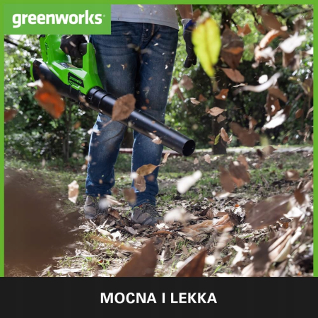 DMUCHAWA DO LIŚCI Greenworks G40ABK2 Akumulatorowa 40V Osiowa Tempomat