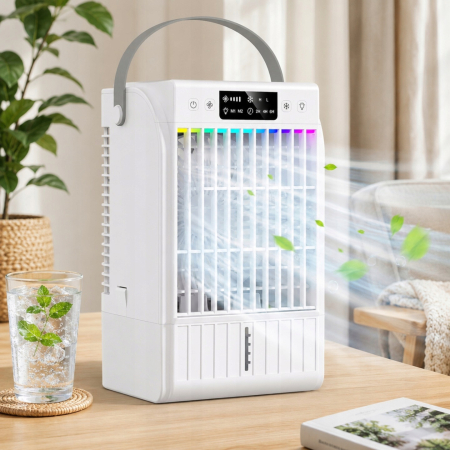 Mini Klimator Wentylator Nawilżacz Air Cooler RGB USB-C 1,5L 4 Prędkości