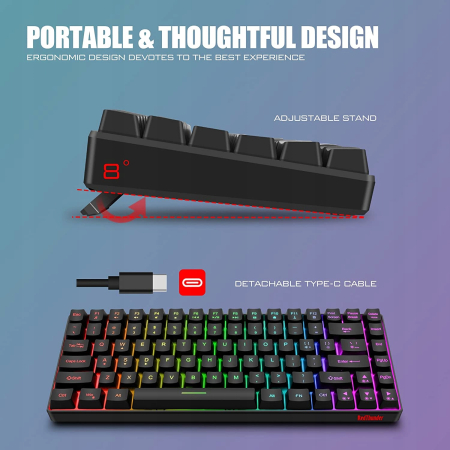 Klawiatura mechaniczna RedThunder z myszka bezprzewodowa QWERTZ DE