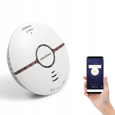 CZUJNIK DETEKTOR DYMU WiFi Bezprzewodowy Alarm 85 dB na Smartfon 5 szt