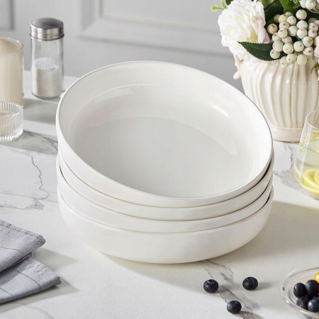 MALACASA Luna Zestaw 4 Głębokich Talerzy Porcelanowych 1380ml