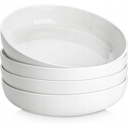 MALACASA Luna Zestaw 4 Głębokich Talerzy Porcelanowych 1380ml