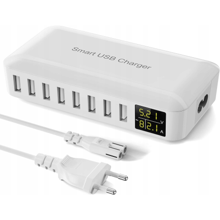 STACJA ŁADOWANIA USB Rsydmny 8 Portów z Wyświetlaczem Inteligentny LED