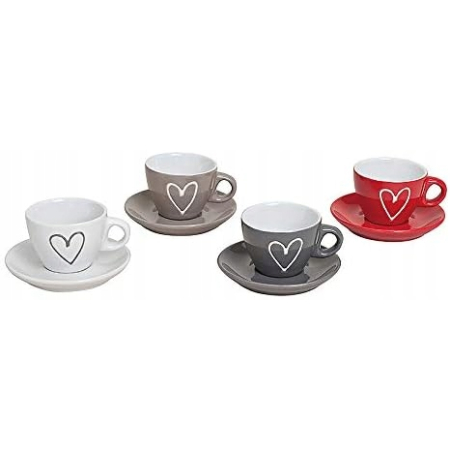 Filiżanki do espresso 4 sztuki z podstawkami