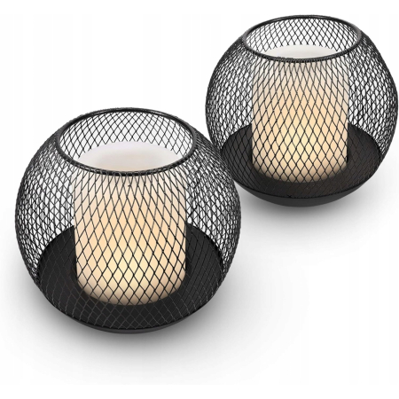 LAMPION SOLARNY OGRODOWY LED Zewnętrzny Świeca Efekt Migotania 2 szt