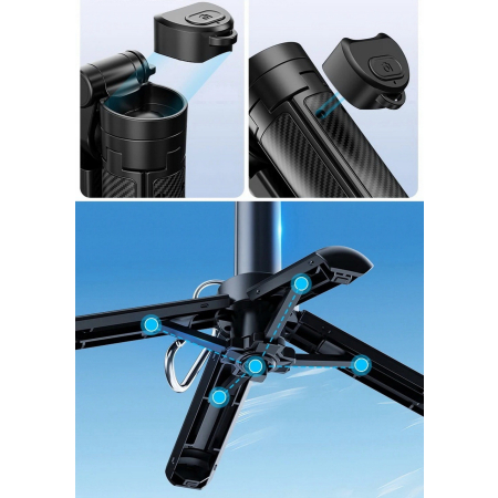 Selfie stick 360° kijek uchwyt kieszonkowy monopod do telefonu pilot statyw