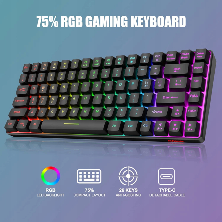 Klawiatura mechaniczna RedThunder z myszka bezprzewodowa QWERTZ DE