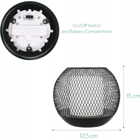 LAMPION SOLARNY OGRODOWY LED Zewnętrzny Świeca Efekt Migotania 2 szt