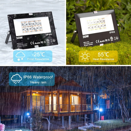 Reflektor Halogen LED RGB Bluetooth IP66 30W kolorowy biały ciepły ChangM