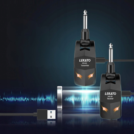 Gitarowy System Bezprzewodowy 2,4 GHz Odbiornik LEKATO WS80