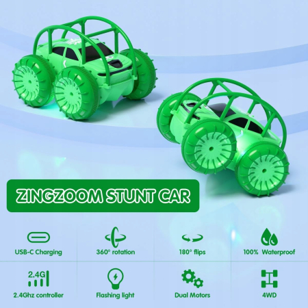 AUTO ZDALNIE STEROWANE Amfibia 4x4 Wodoodporne USB 360 Salto dla Dzieci