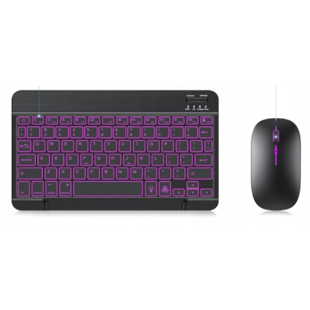 KLAWIATURA + MYSZ BLUETOOTH TECURS KB566 QWERTZ CICHA MAŁY ROZMIAR
