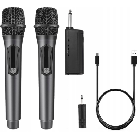 ZESTAW MIKROFONÓW BEZPRZEWODOWYCH do Karaoke WXM 2 szt. Odbiornik USB