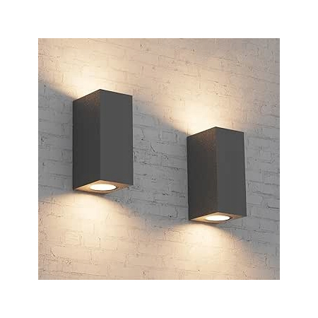 Kinkiet zewnętrzny GU10 IP65 Dwustronny Aluminium Czarny Zestaw 2szt.