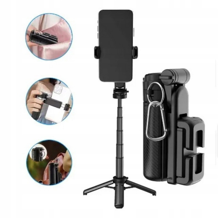 Selfie stick 360° kijek uchwyt kieszonkowy monopod do telefonu pilot statyw