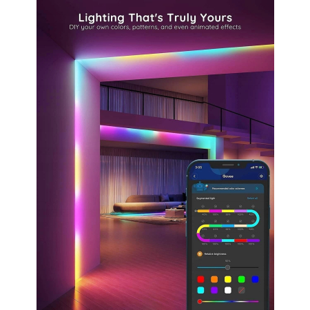 Inteligentna Taśma LED Govee RGBIC z Osłoną 3 m WiFi Alexa Google